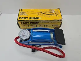 Mm-24 X-1 Tools Vintage Foot Pump 100 Psi Compact Blue Taiwan Fast Air Cars Bikes Toys