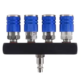 4t-ca0406 Xhsp 4-way Straight Air Manifold Compressor Hose Splitter Quick Connect Socke