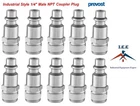 Set Of 10 Prevost High Quality Safety 1/4 Air Coupler Plug Male Industrial Style New. Price: $24.89.