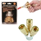 3 Way Quick Coupling Air Hose Split Manifold Connector Brass Aluminum New. Price: $18.44.
